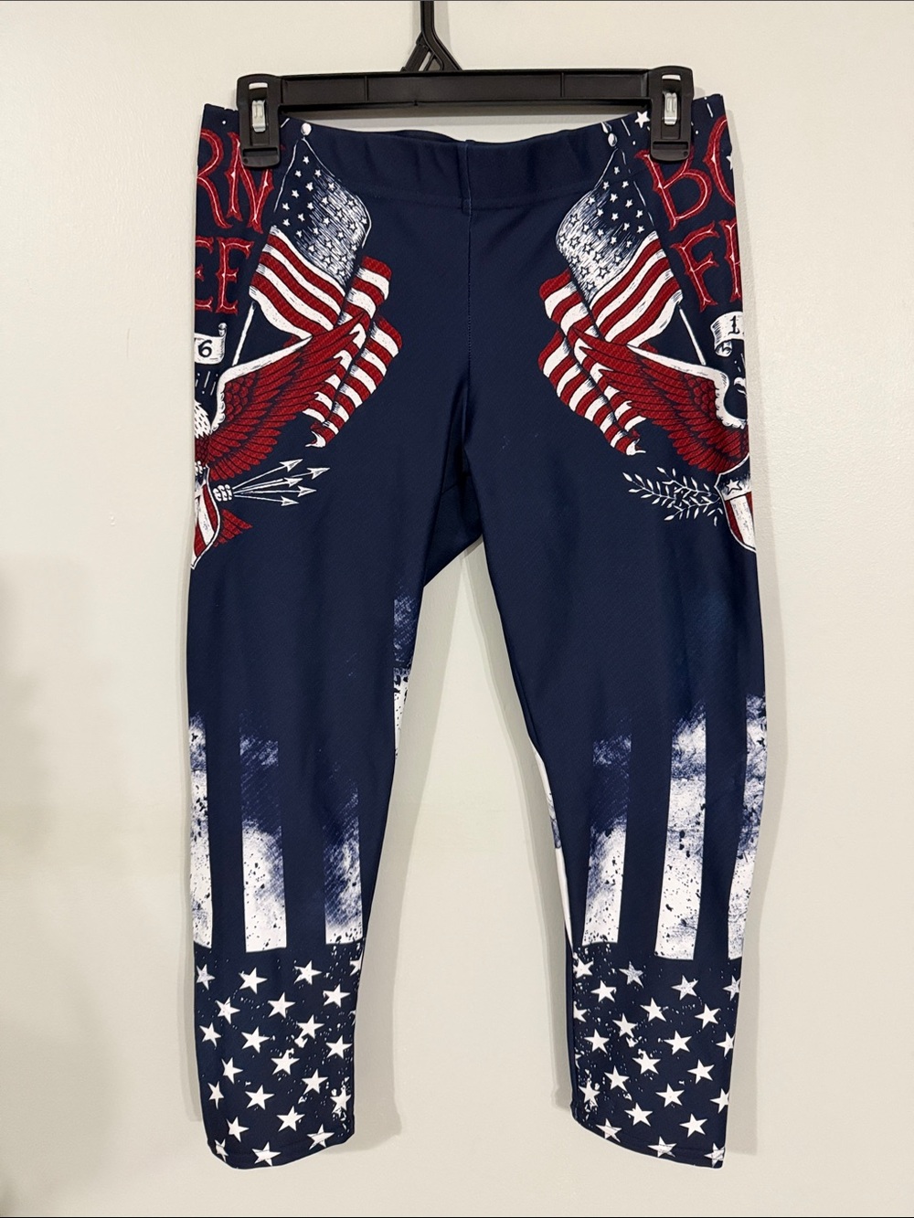 Navy GEARBUNCH Patriotic Flag Leggings with Eagle and American Flag Graphic